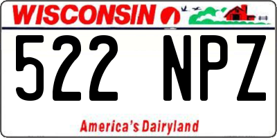 WI license plate 522NPZ