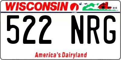 WI license plate 522NRG