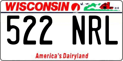 WI license plate 522NRL
