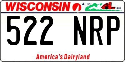 WI license plate 522NRP