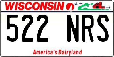 WI license plate 522NRS