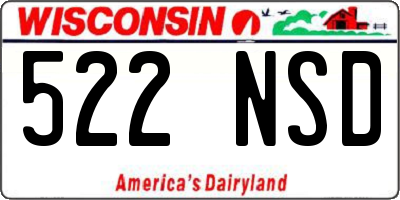 WI license plate 522NSD