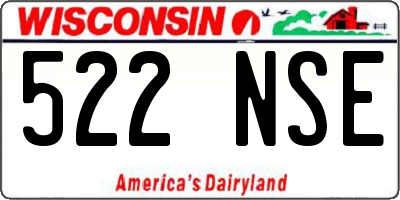 WI license plate 522NSE