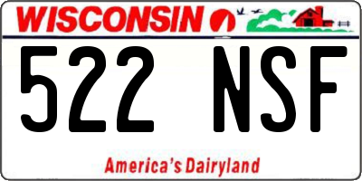 WI license plate 522NSF