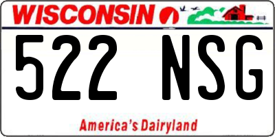 WI license plate 522NSG