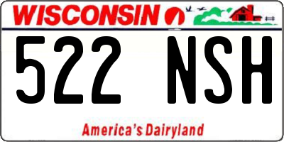 WI license plate 522NSH