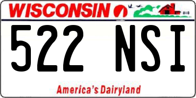 WI license plate 522NSI