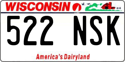 WI license plate 522NSK