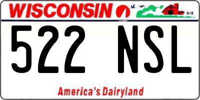 WI license plate 522NSL