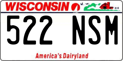 WI license plate 522NSM