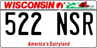 WI license plate 522NSR