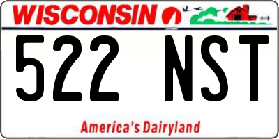 WI license plate 522NST