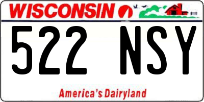 WI license plate 522NSY