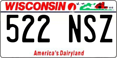 WI license plate 522NSZ