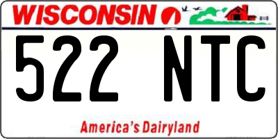 WI license plate 522NTC