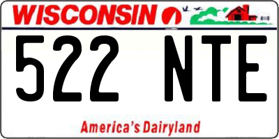 WI license plate 522NTE