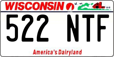 WI license plate 522NTF