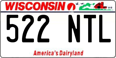 WI license plate 522NTL