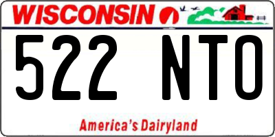 WI license plate 522NTO