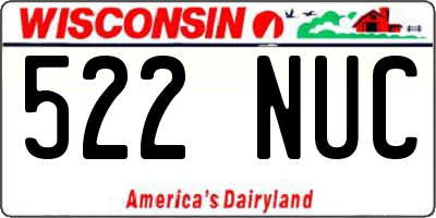 WI license plate 522NUC