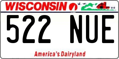 WI license plate 522NUE