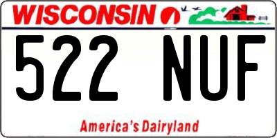 WI license plate 522NUF