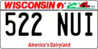 WI license plate 522NUI