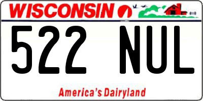 WI license plate 522NUL