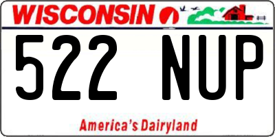 WI license plate 522NUP