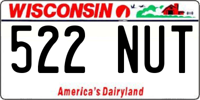 WI license plate 522NUT