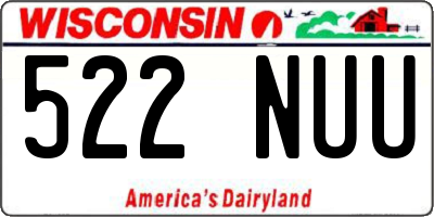 WI license plate 522NUU