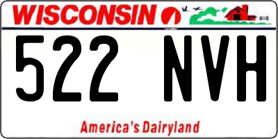 WI license plate 522NVH