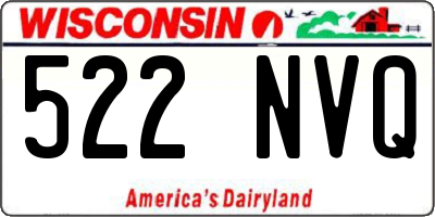 WI license plate 522NVQ