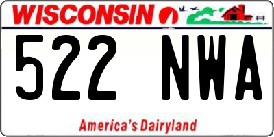 WI license plate 522NWA