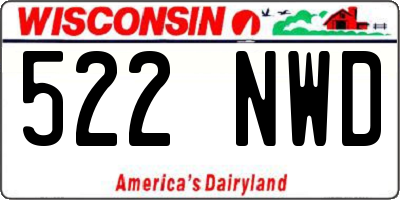 WI license plate 522NWD