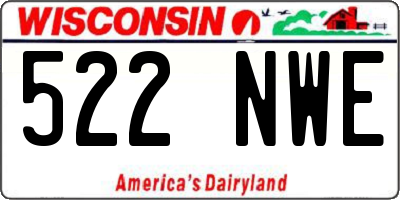 WI license plate 522NWE