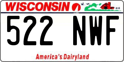 WI license plate 522NWF