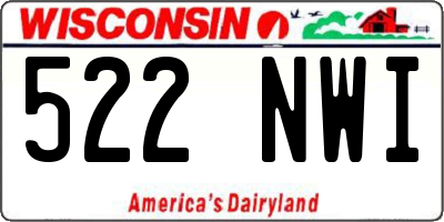 WI license plate 522NWI