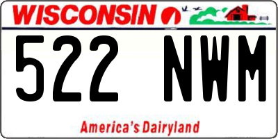 WI license plate 522NWM