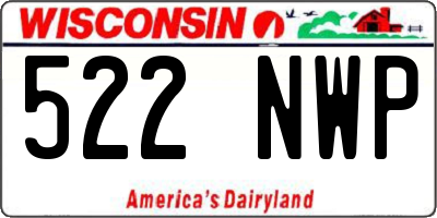WI license plate 522NWP
