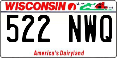 WI license plate 522NWQ