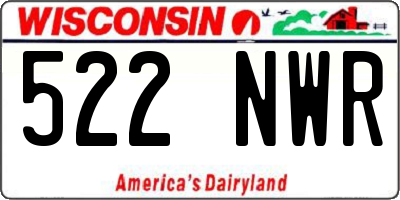 WI license plate 522NWR