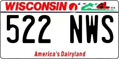 WI license plate 522NWS