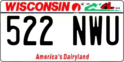 WI license plate 522NWU