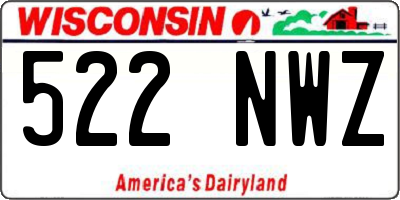 WI license plate 522NWZ