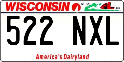 WI license plate 522NXL