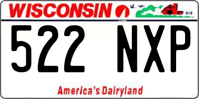 WI license plate 522NXP
