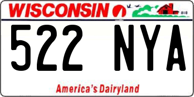 WI license plate 522NYA