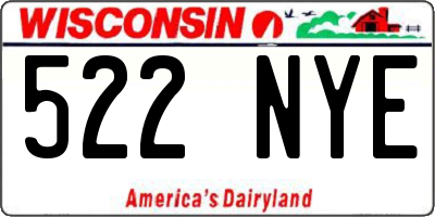 WI license plate 522NYE