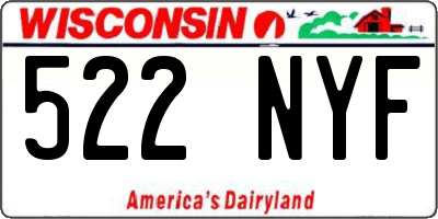 WI license plate 522NYF